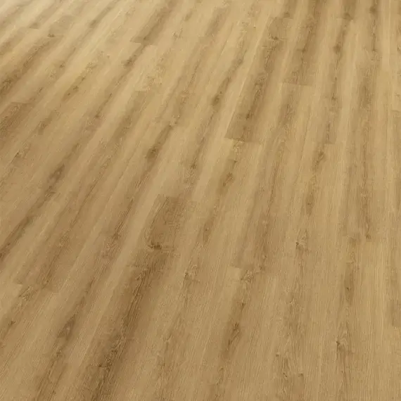 Světlá podlaha s dřevotiskem vhodná pro lepený vinyl na topení.