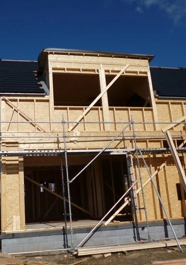 Wooden house under construction