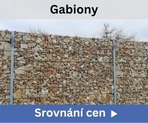 Foto opěrné zdi ze sítě plné kamenů.