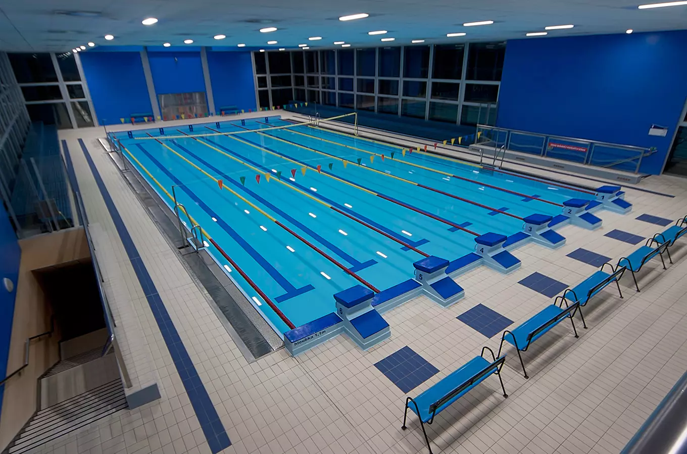 Indoor swimming pool lanes