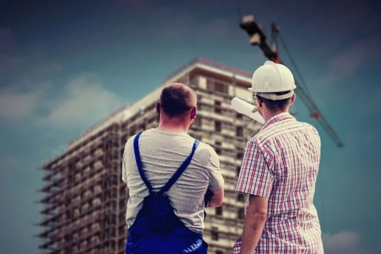 Construction workers on site
