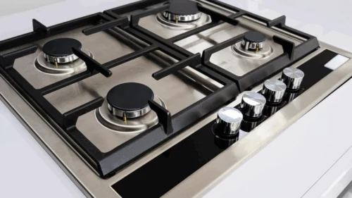 Gas cooktop with controls