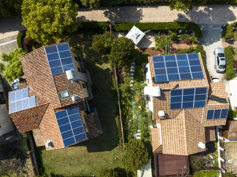 Houses with solar panels