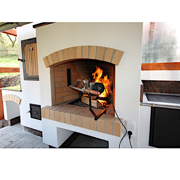 Outdoor fireplace with smoker